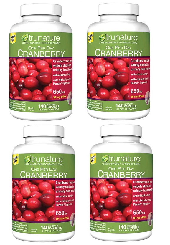 TruNature Cranberry 650 mg. - 140 Softgels x 4
